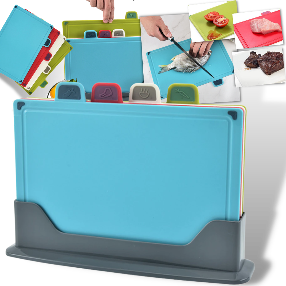 Tutuculu 4'lü Doğrama Tahtası Seti - Ozerty