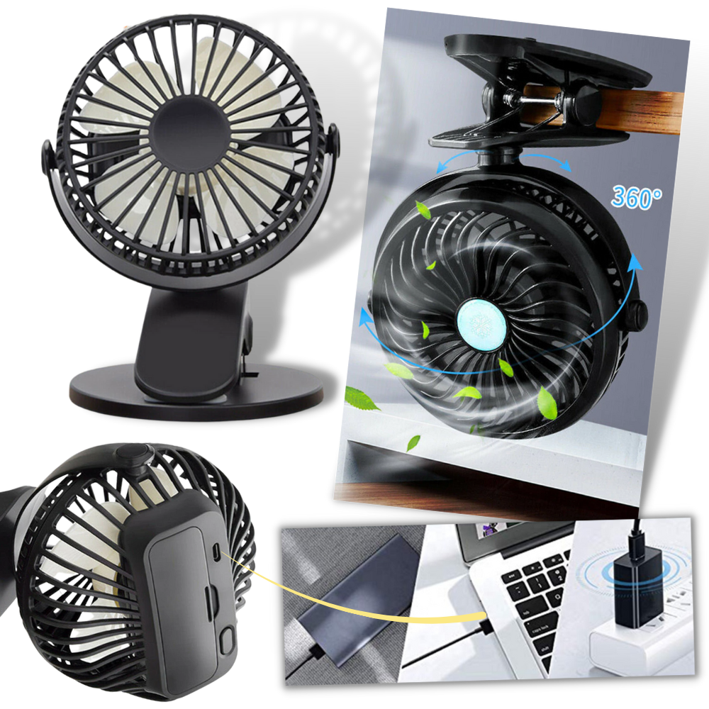 Taşınabilir Şarj Edilebilir USB Fan - Ozerty