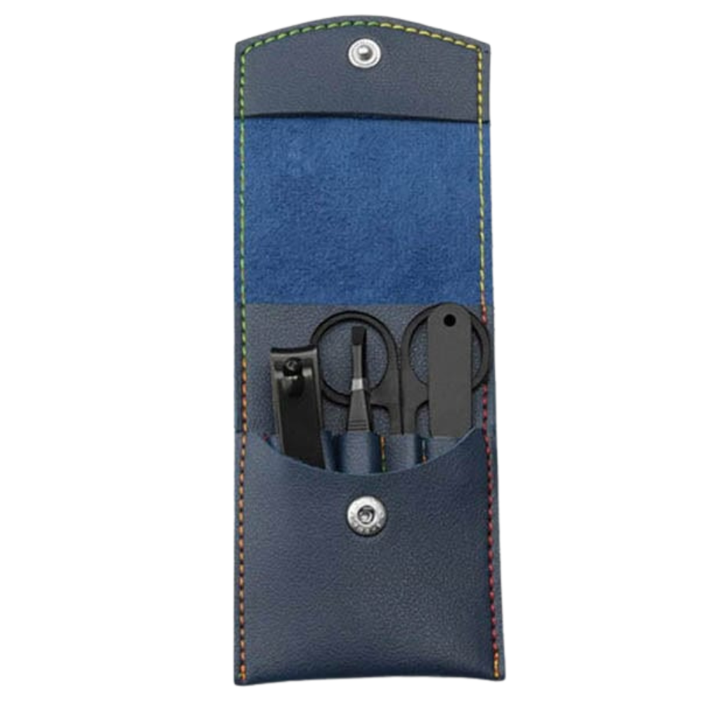 Kılıflı Manikür Seti -Mavi - Ozerty