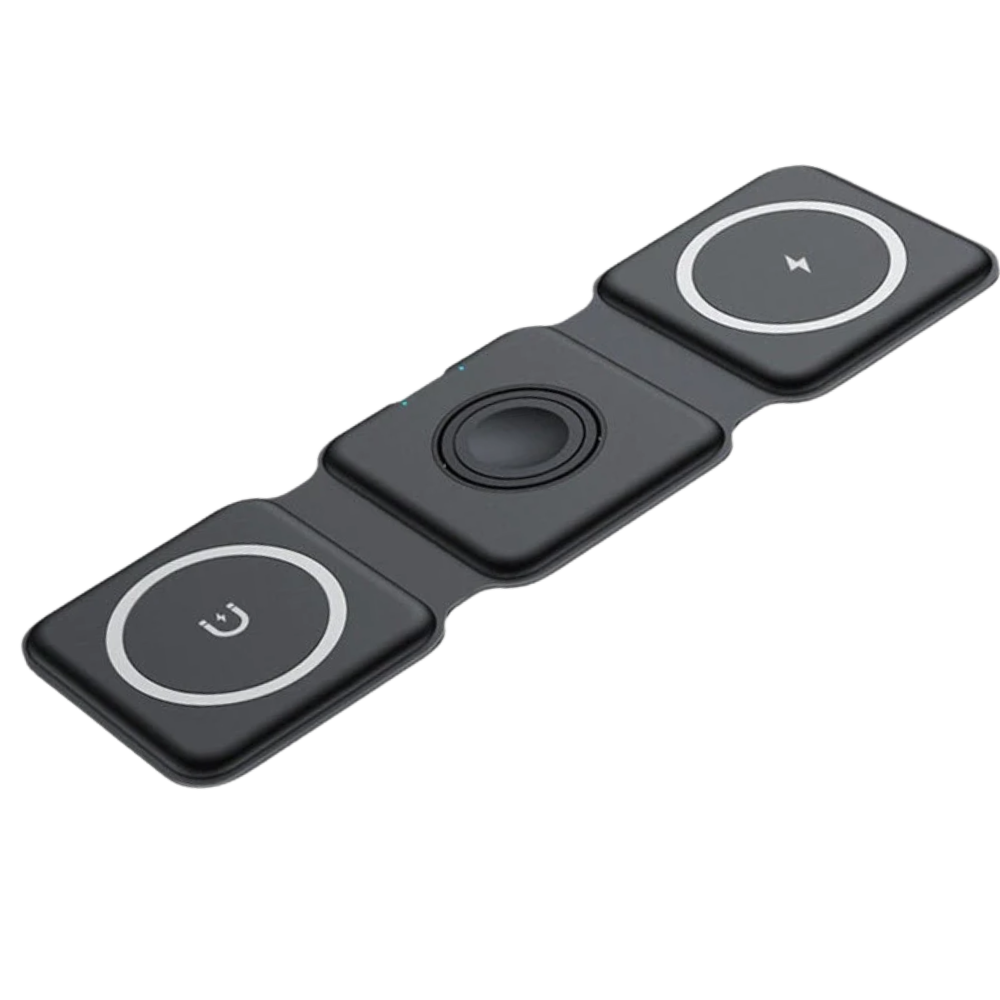 Katlanabilir Kablosuz Şarj Yuvası -Siyah - Ozerty