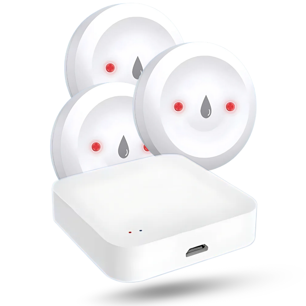 LeakLock Kablosuz Sensör -Wi-Fi Hub'lı 3 Su Sızıntı Sensörü - Ozerty