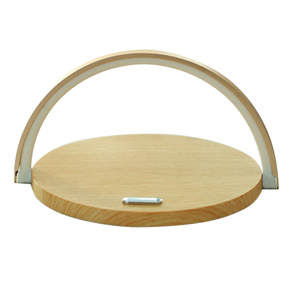 Masa Lambası ve Kablosuz Telefon Şarj Cihazı -Ahşap - Ozerty