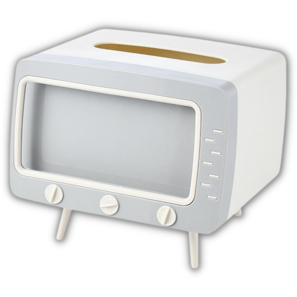 Telefon Tutuculu Kağıt Mendil Dispenseri -Beyaz - Ozerty