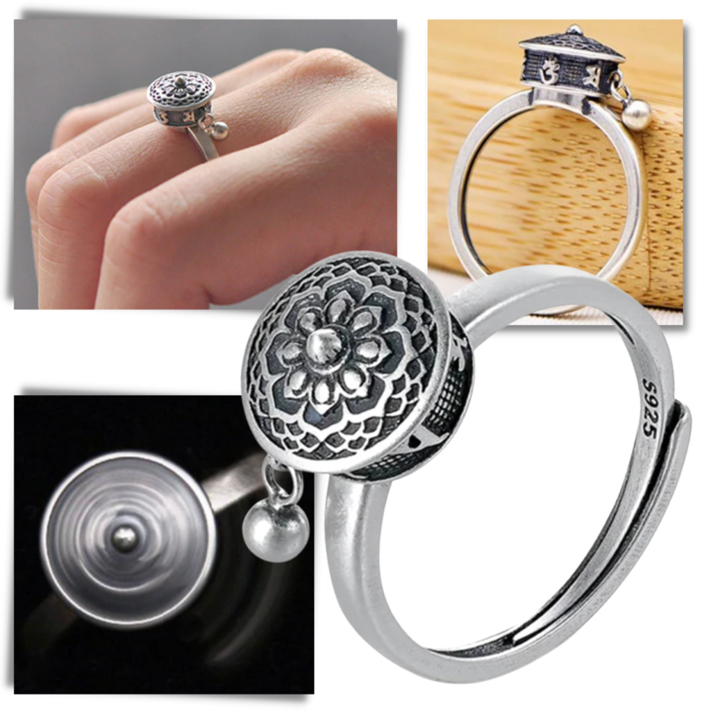 Kadınlar için Dönen Budist Mantra Yüzük - Ozerty