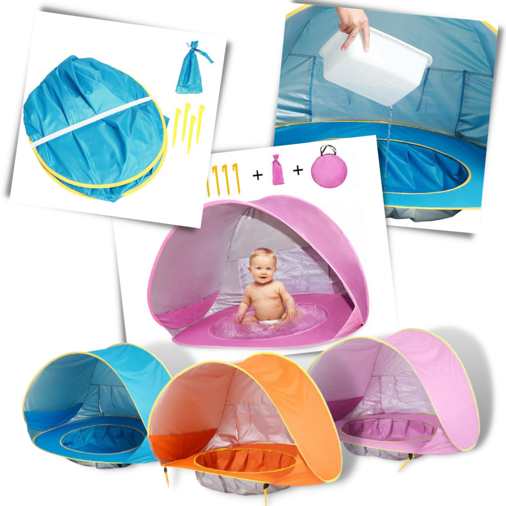 Mini Havuzlu Taşınabilir Bebek Plaj Çadırı - Ozerty