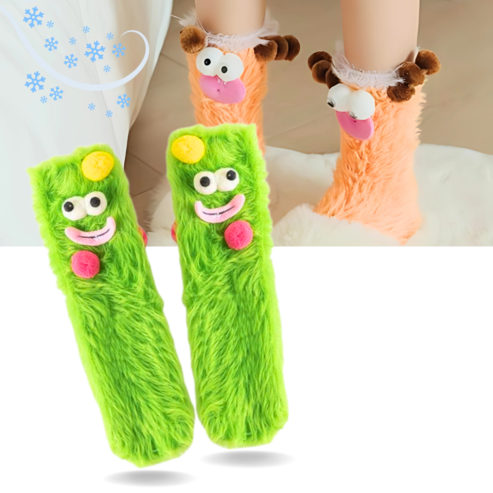 Mercan Kadife Funky Çoraplar - Ozerty