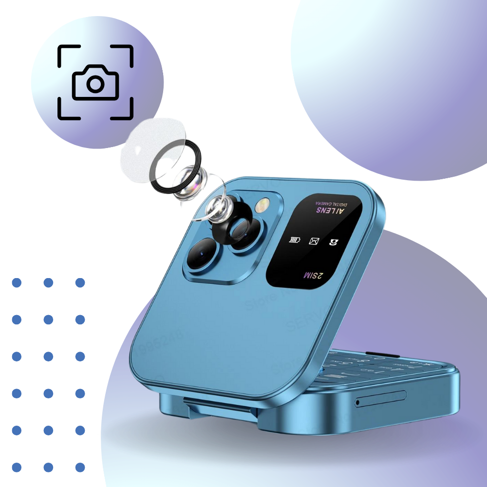 Çift Simli Küçük Katlanır Cep Telefonu - Ozerty