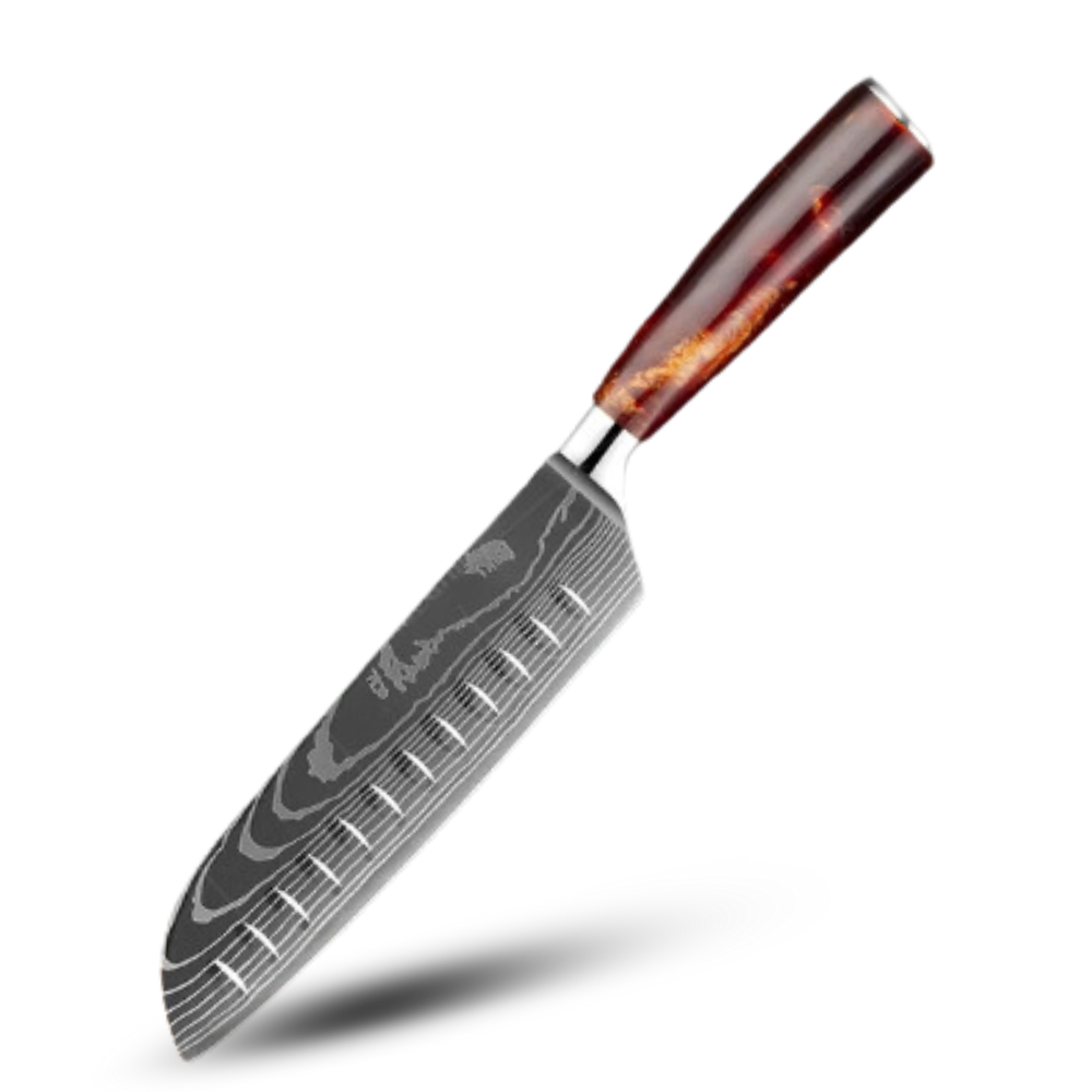 Fire Land Serisi Japon Bıçakları -Santoku Bıçak 7 inç/18 cm - Ozerty