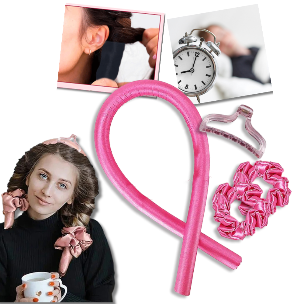 Isısız Bukle Maşası Saç Bandı Şerit İpek - Ozerty