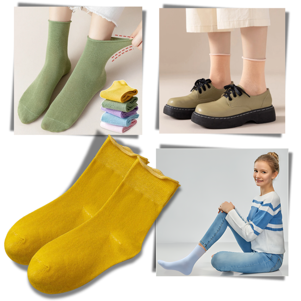 Sıkmayan Dikişsiz Çeyrek Çorap - Ozerty