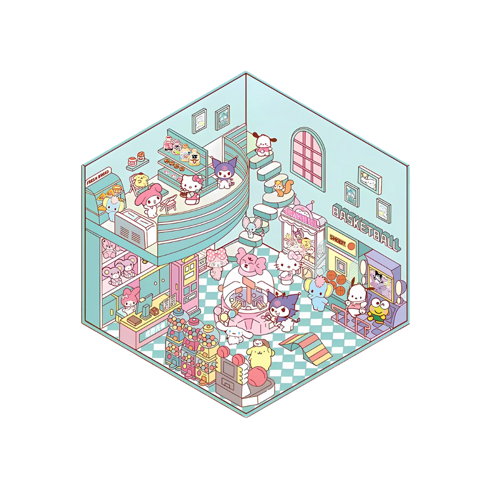 Pastel Ev Masalları Çıkartmaları -Yeşil Ev - Ozerty