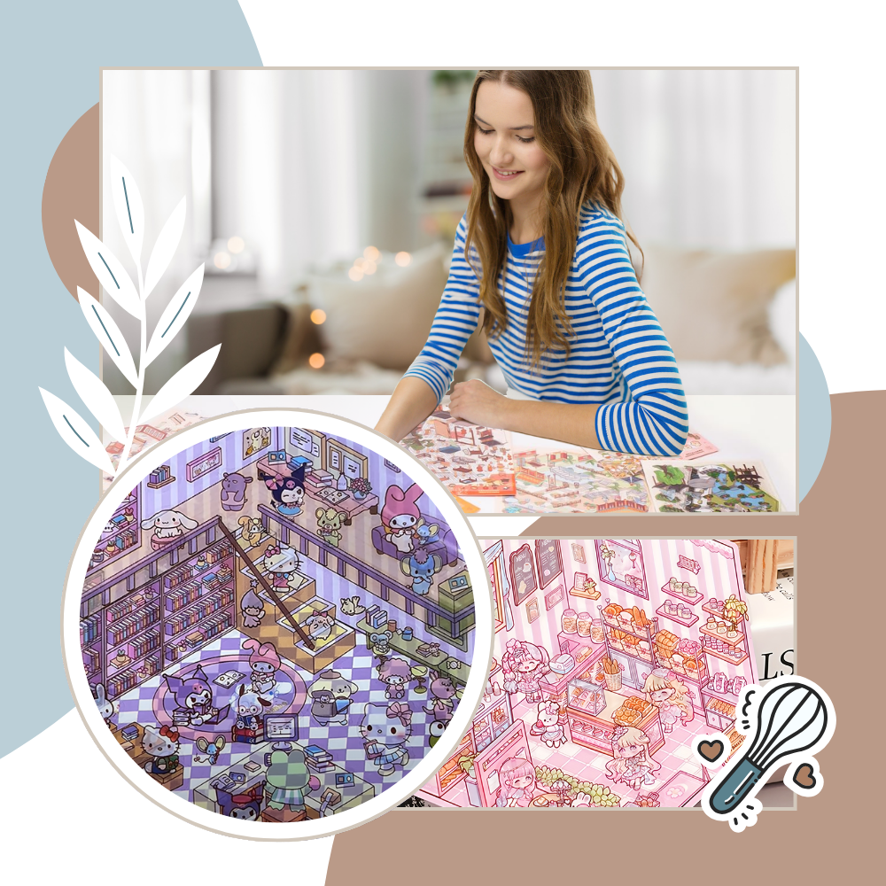 Pastel Ev Masalları Çıkartmaları - Ozerty