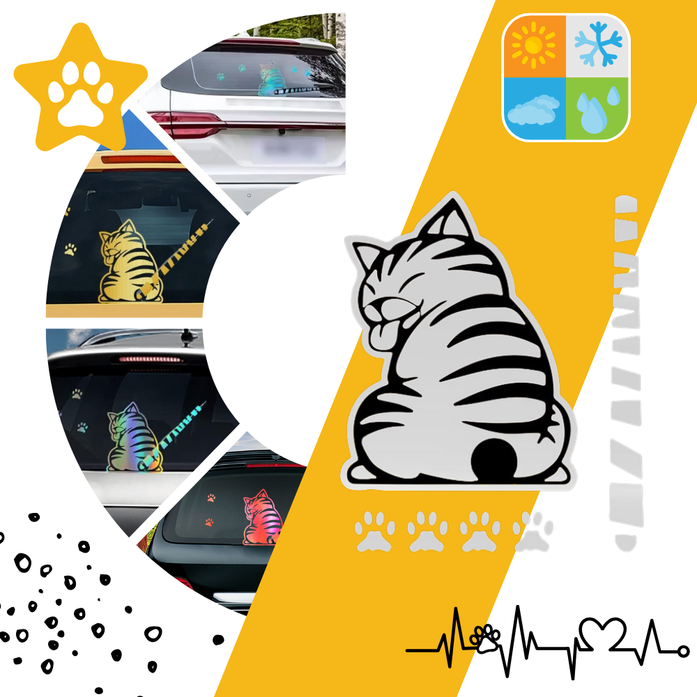 Quirky Cat Silecek Çıkartması - Ozerty