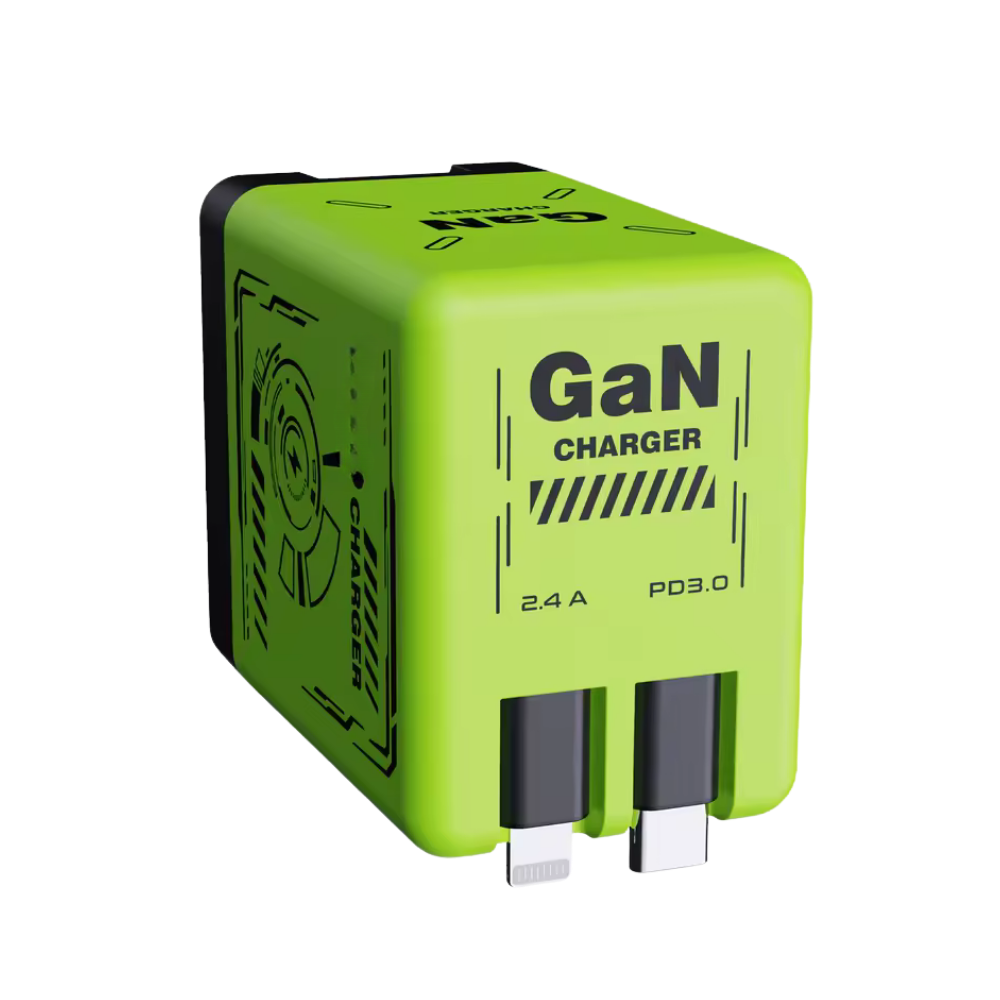 Geri Çekilebilir Kablo Çift Şarj Cihazı -Yeşil - Ozerty