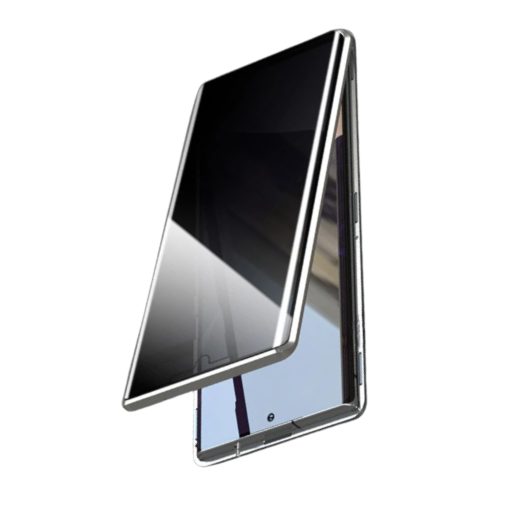 Samsung Telefon Kılıfı ve Gizlilik Camı -Gümüş - Ozerty