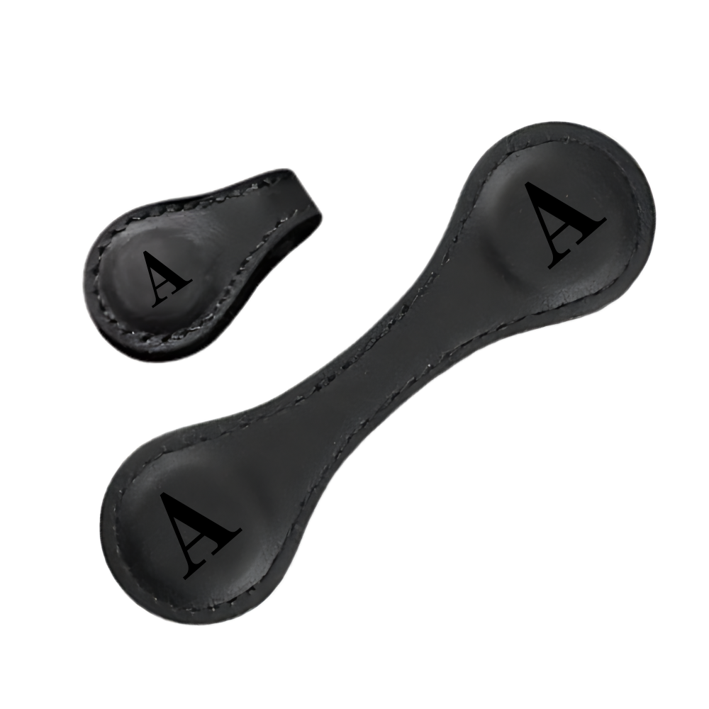 Şık Kişiselleştirilmiş Manyetik Deri Kitap Ayracı -Siyah - Ozerty