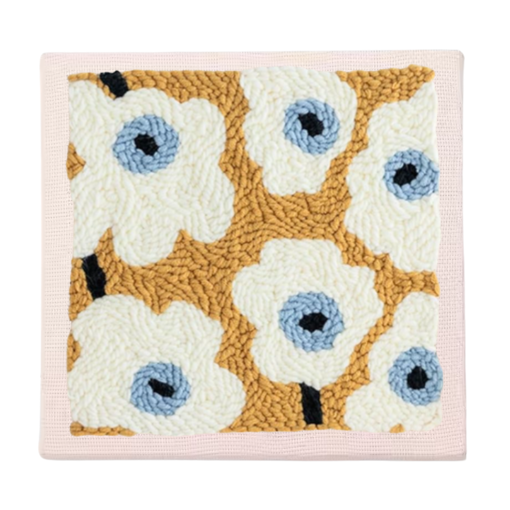 Tranquil İplik Punch İğne Seti -Mavi Çiçekler Kiti - Ozerty