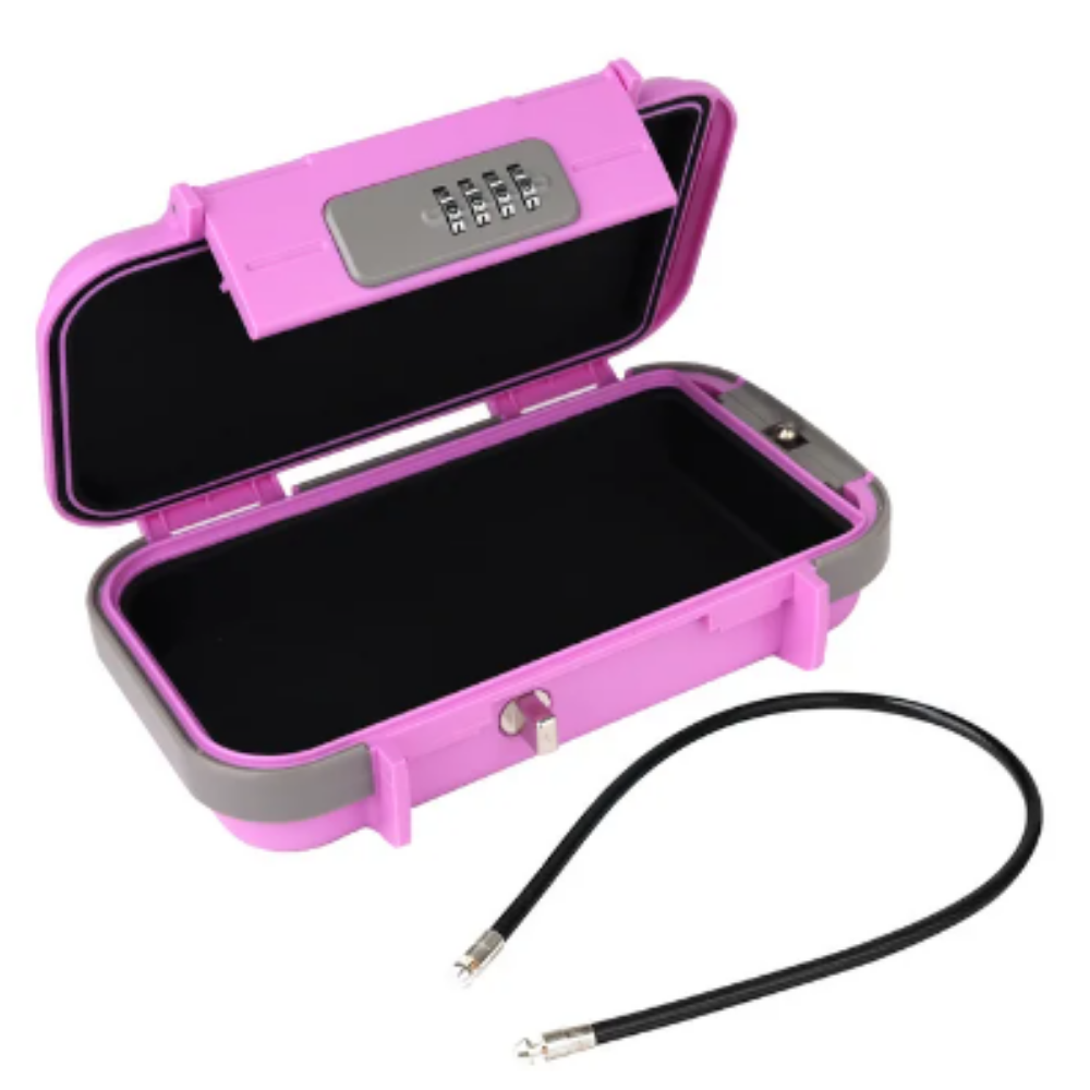 Su Geçirmez Küçük Kilitlenebilir Saklama Kutusu -Pembe - Ozerty