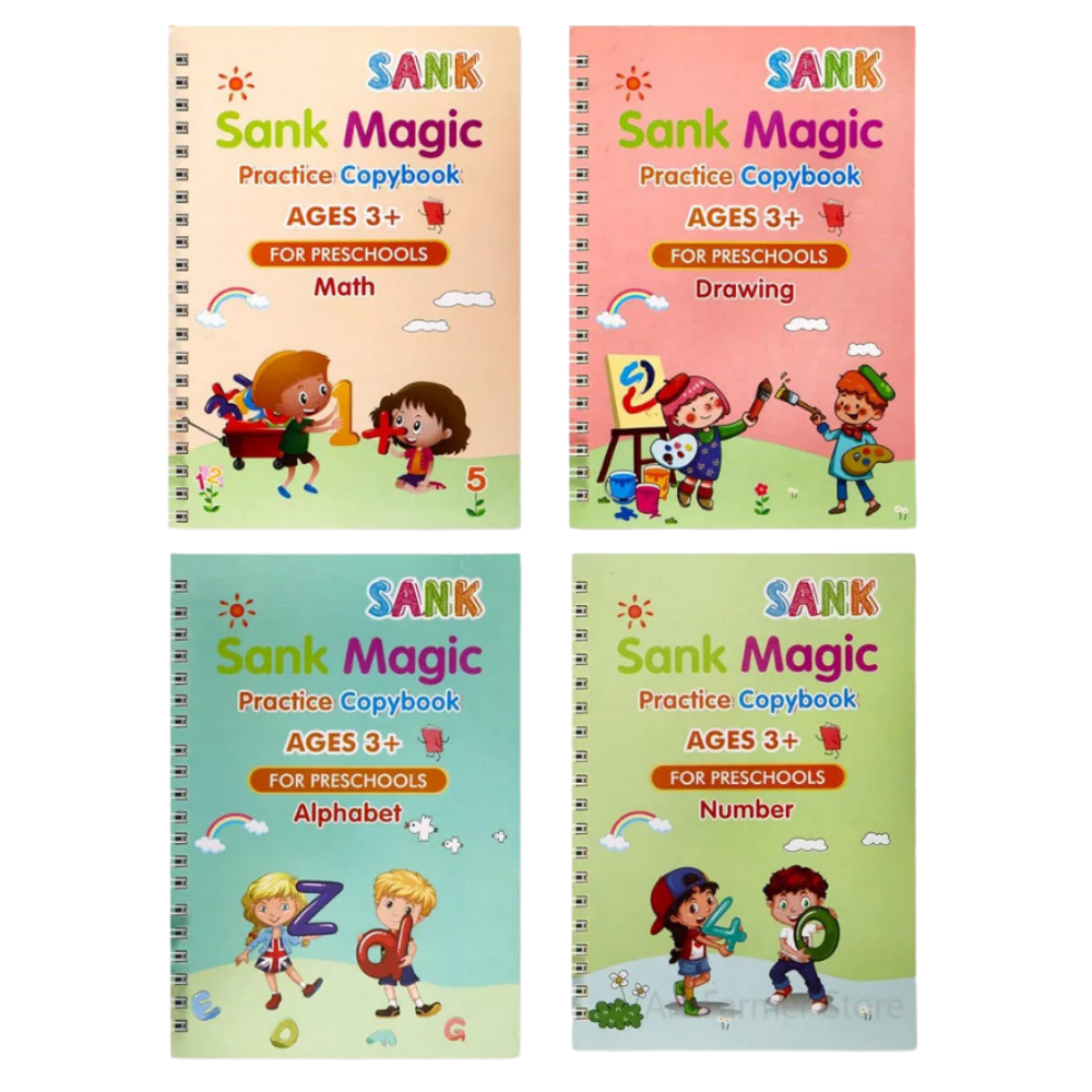 Yaz & Sil Groove Alıştırma Kopya Kitapları -İngilizce 4 Kitap - Ozerty