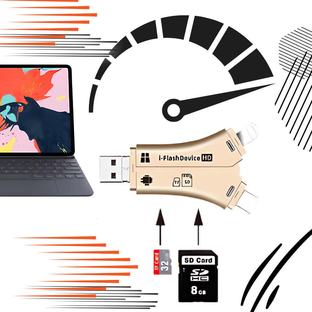 Telefonlar İçin 4'ü 1 Arada USB - Ozerty