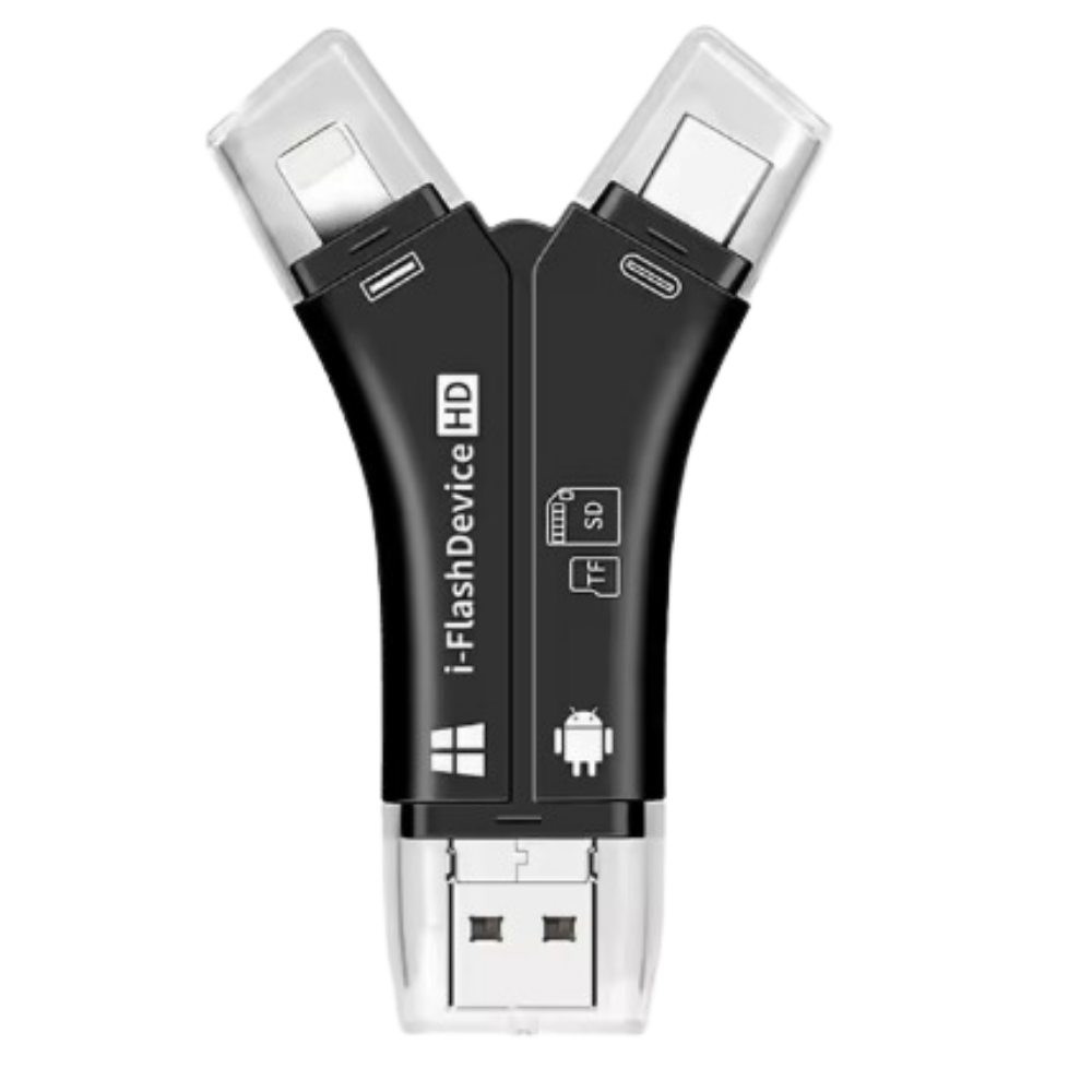 Telefonlar İçin 4'ü 1 Arada USB -Siyah - Ozerty