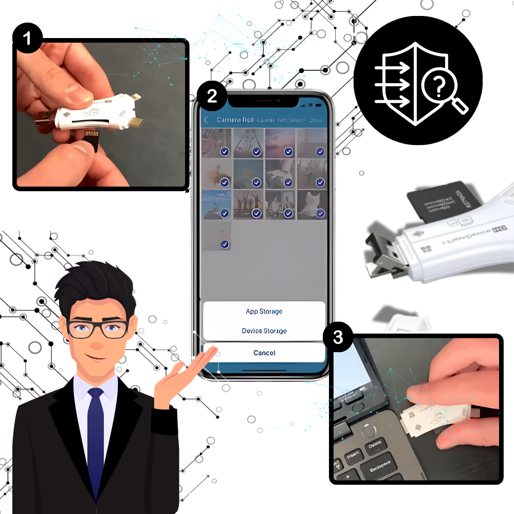 Telefonlar İçin 4'ü 1 Arada USB - Ozerty