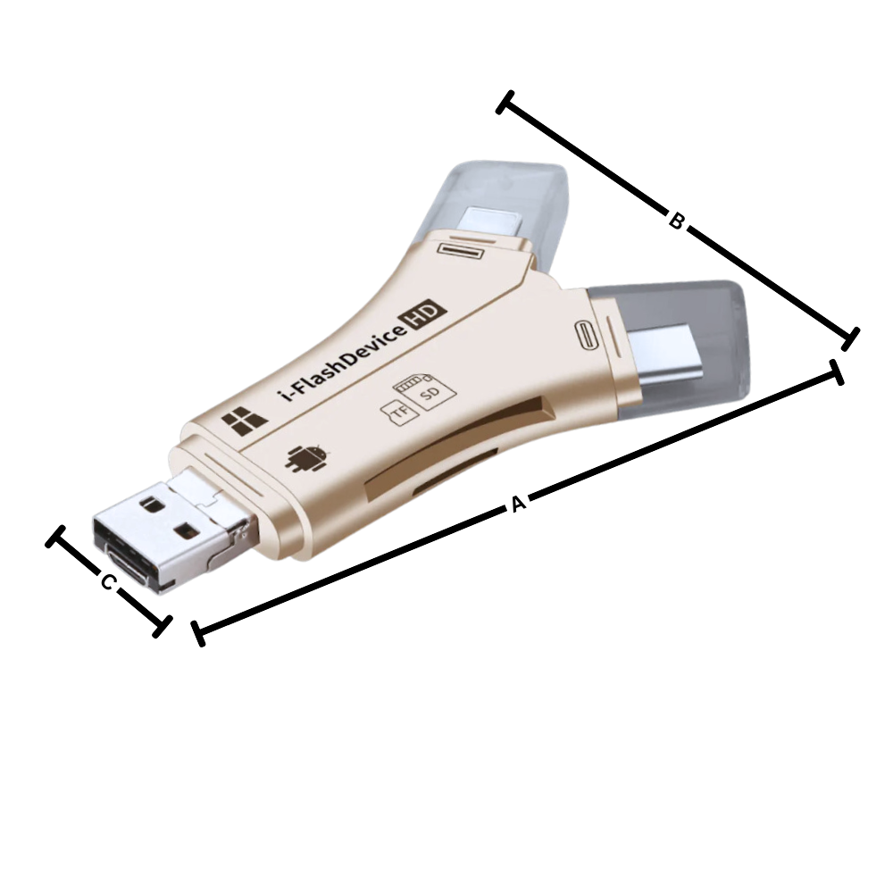 Telefonlar İçin 4'ü 1 Arada USB - Ozerty