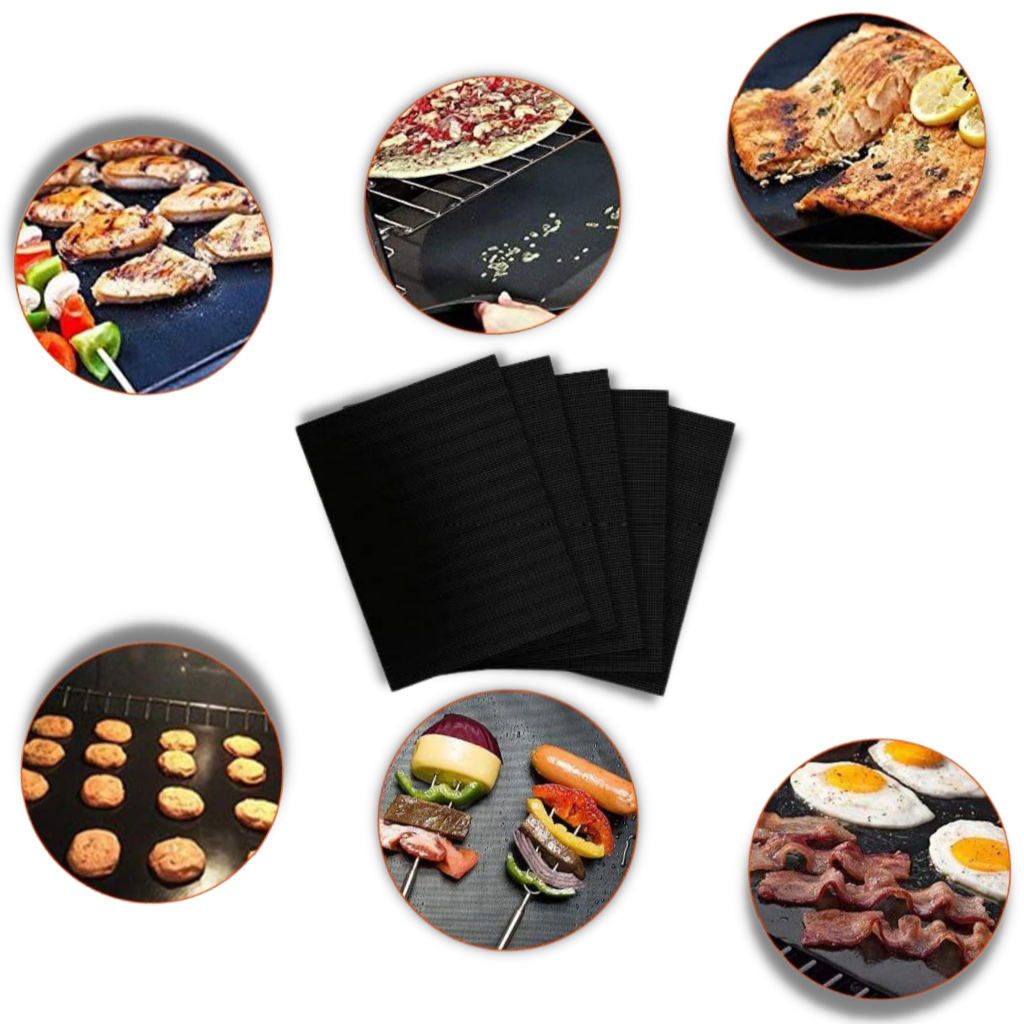 5 adet Premium Yapışmaz Barbekü Izgara Matı - Ozerty