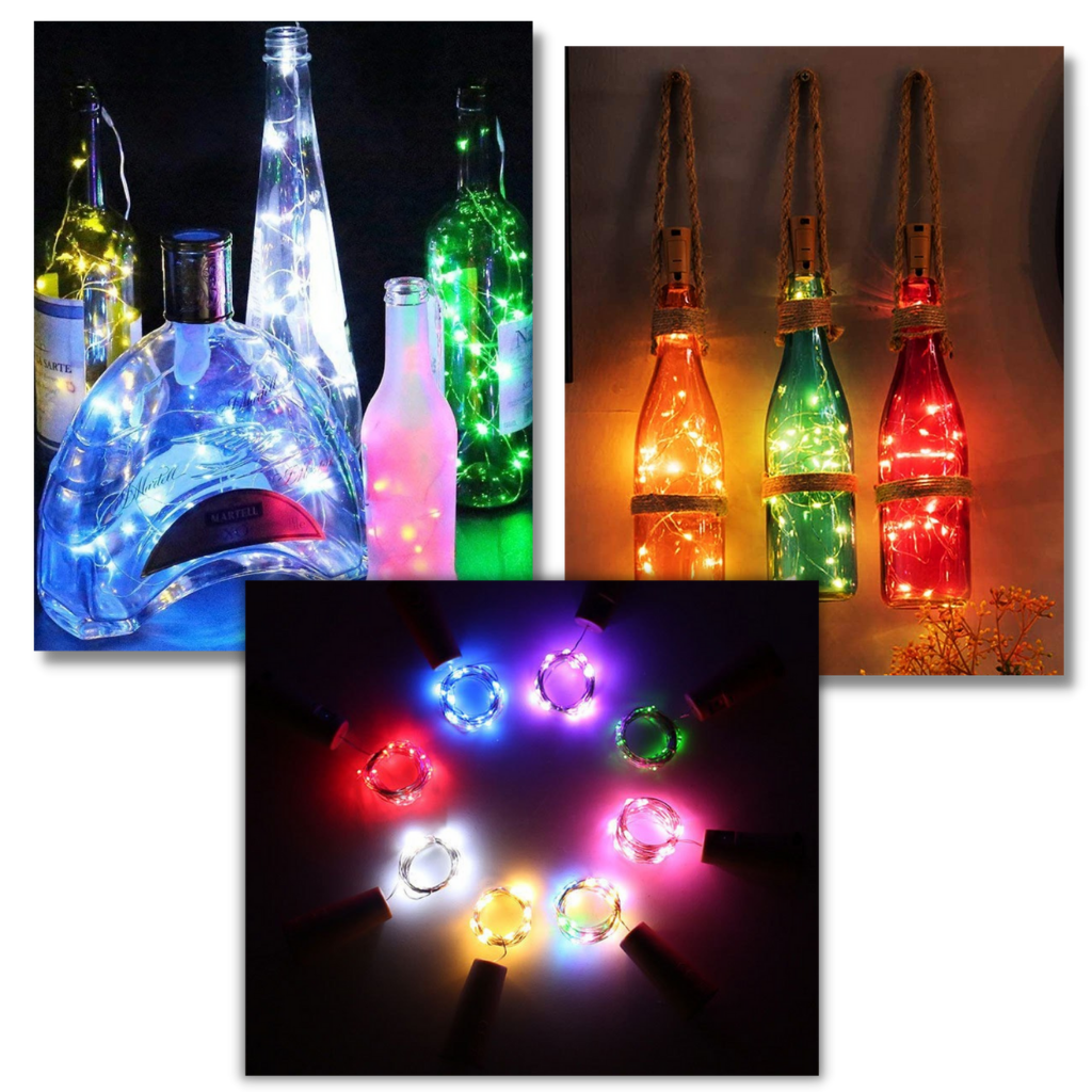 Mantarlı şişe dize LED ışığı (3'lü paket) - Ozerty