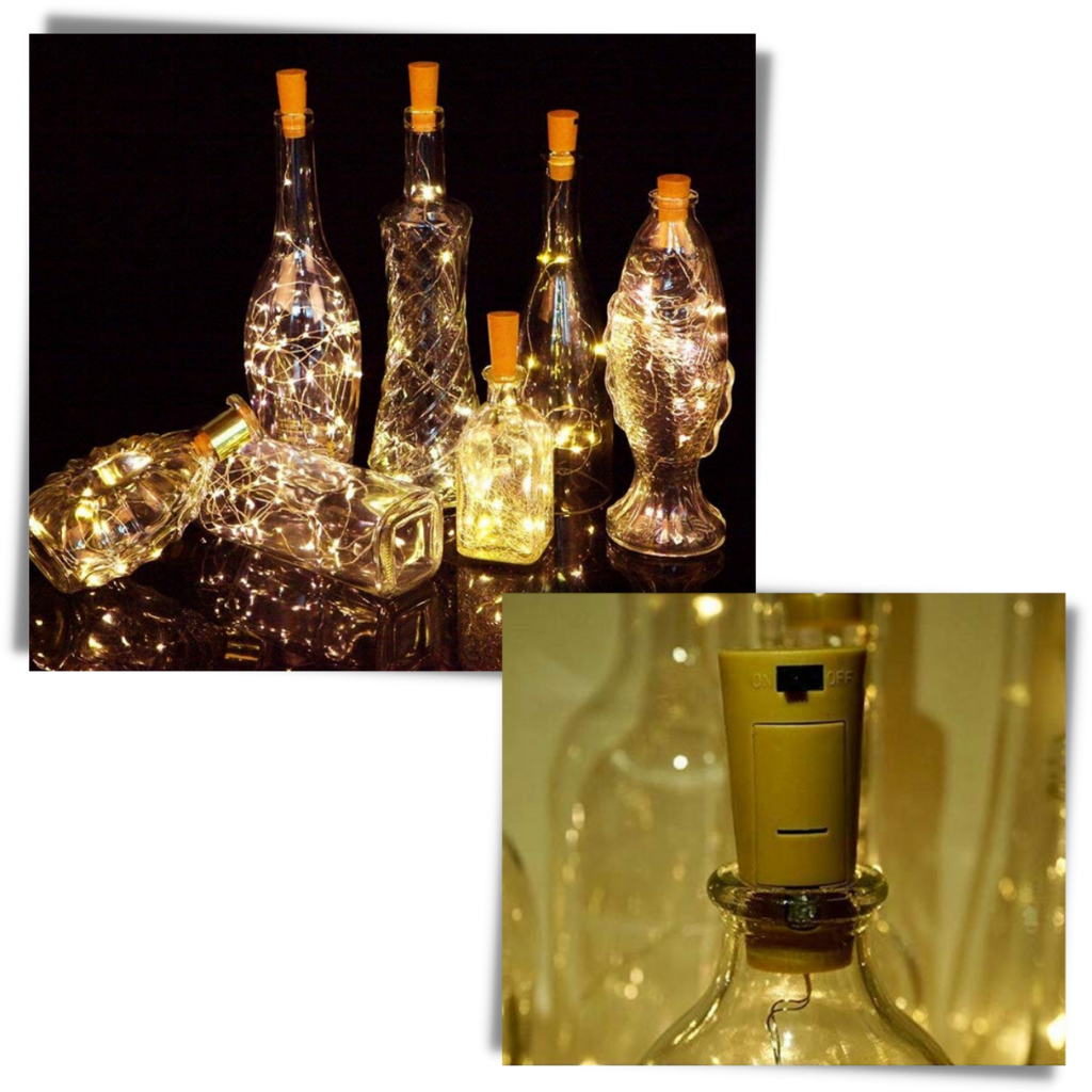 Mantarlı şişe dize LED ışığı (3'lü paket) - Ozerty