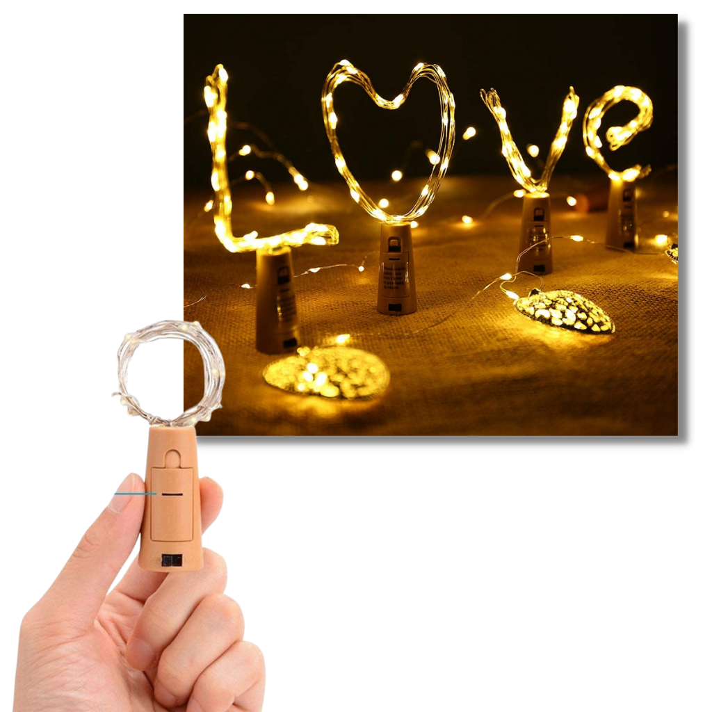 Mantarlı şişe dize LED ışığı (3'lü paket) - Ozerty