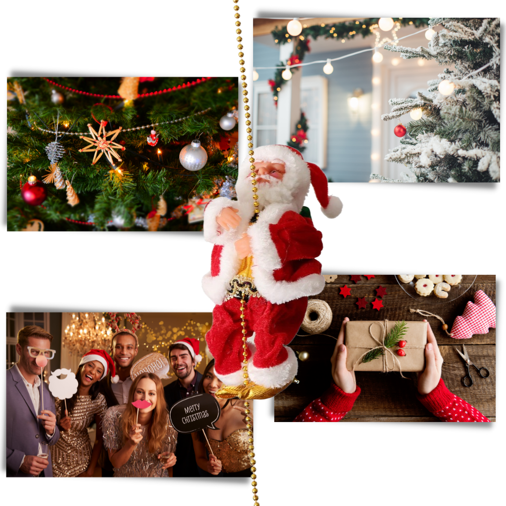 Elektrikli tırmanan Noel Baba dekorasyonu - Ozerty