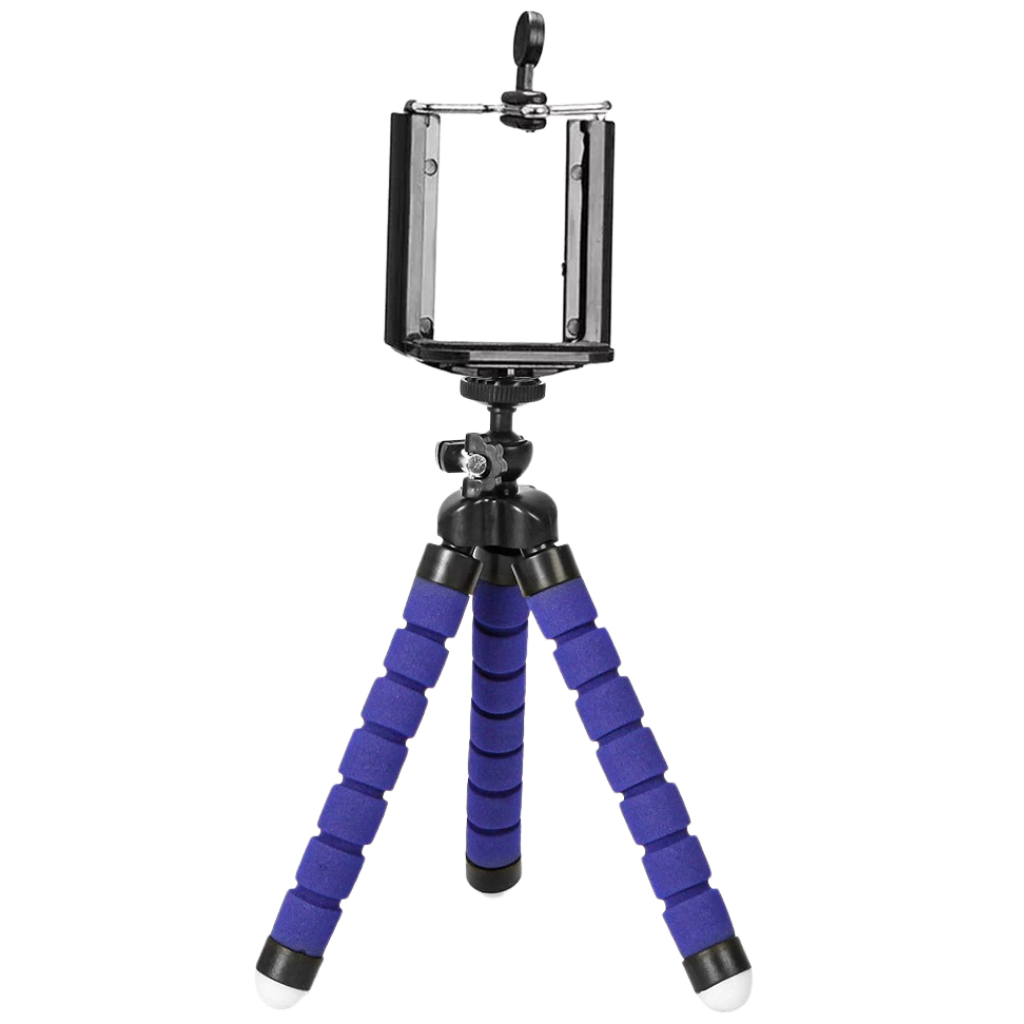 Mini Esnek Telefon Tripod Standı Seti -Mavi - Ozerty