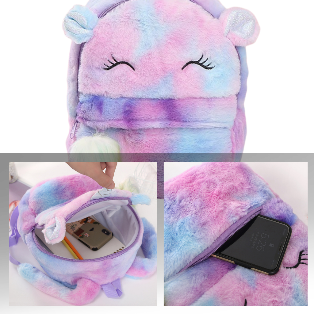 Peluş Unicorn Kız Çocuk Sırt Çantası - Ozerty