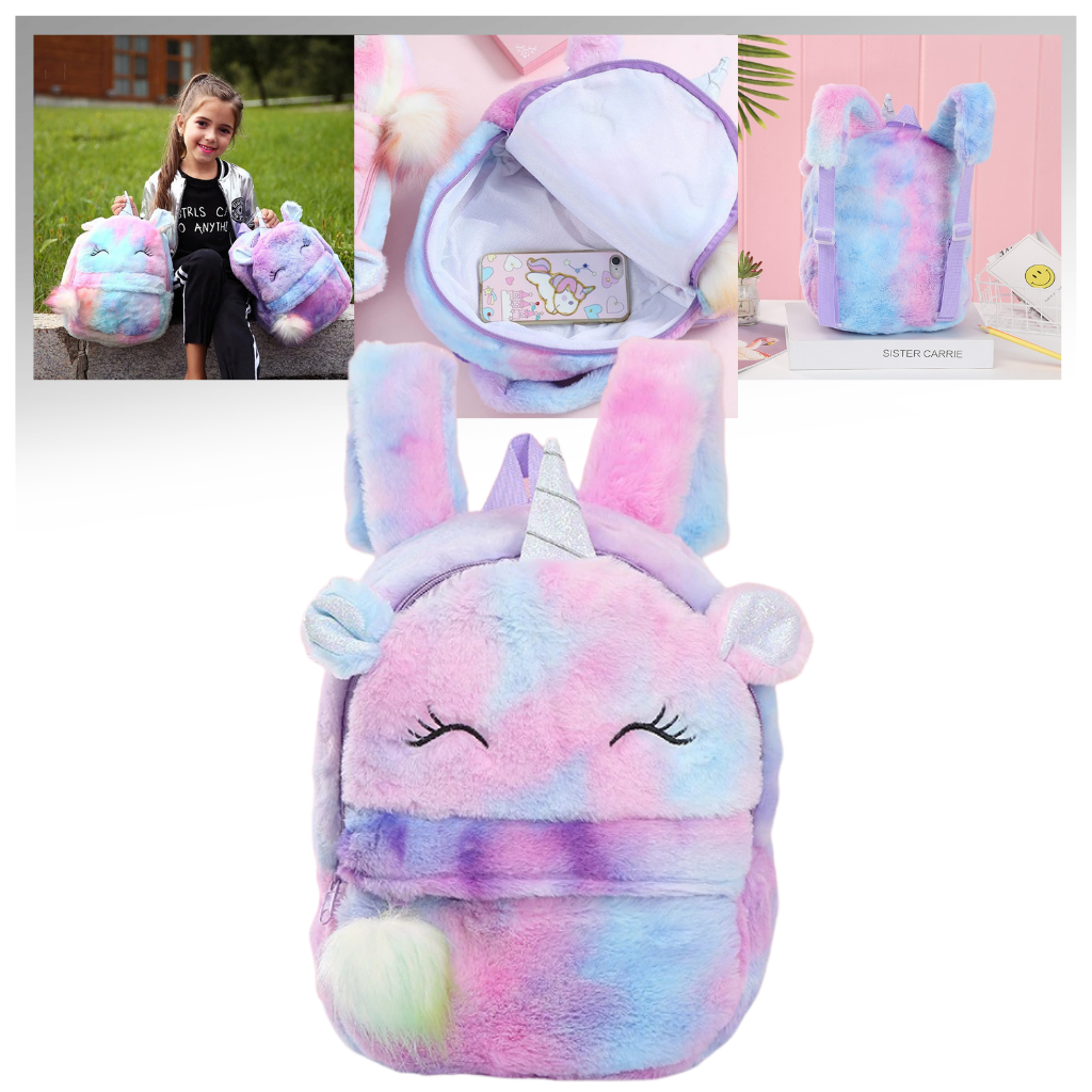 Peluş Unicorn Kız Çocuk Sırt Çantası - Ozerty