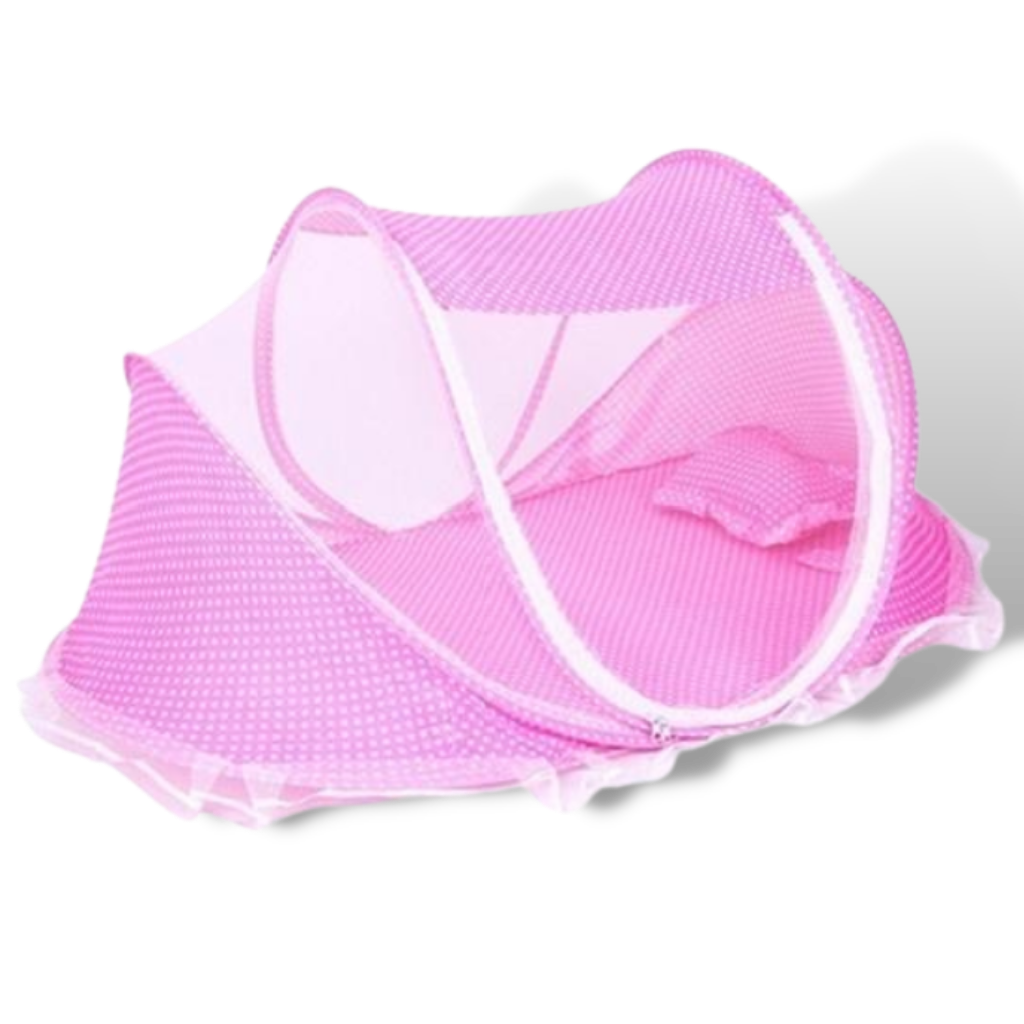 Taşınabilir Bebek Sivrisinek Yatağı -Pembe - Ozerty