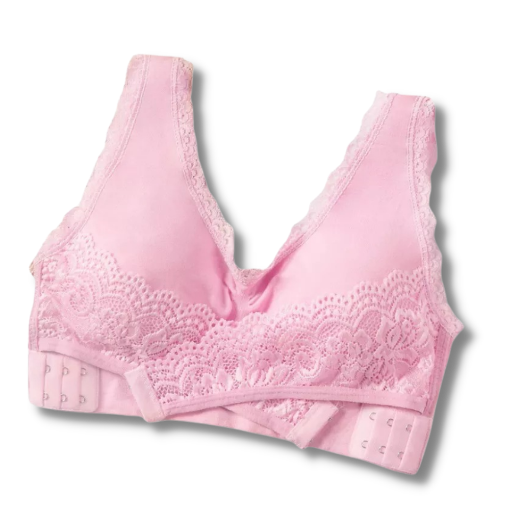 Dikişsiz Kablosuz Push Up Sütyen -Pembe - Ozerty