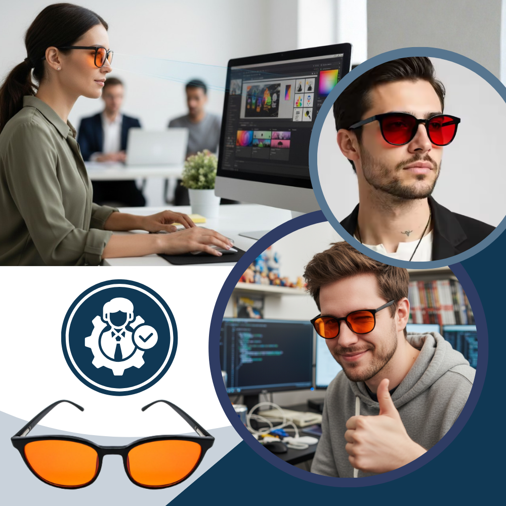 Mavi Işık Filtresi Kırmızı Gözlük - Ozerty