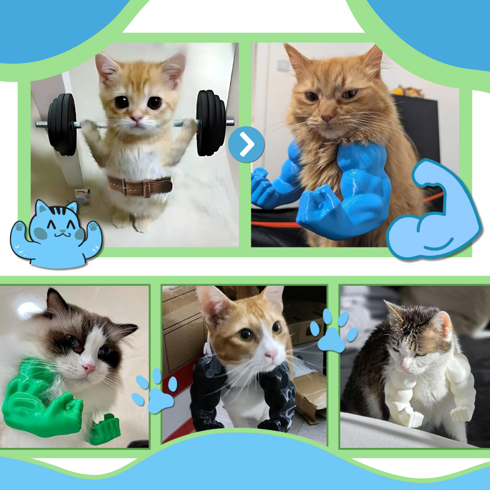 Vücut Geliştirici Kedi Kol Kostümü - Ozerty