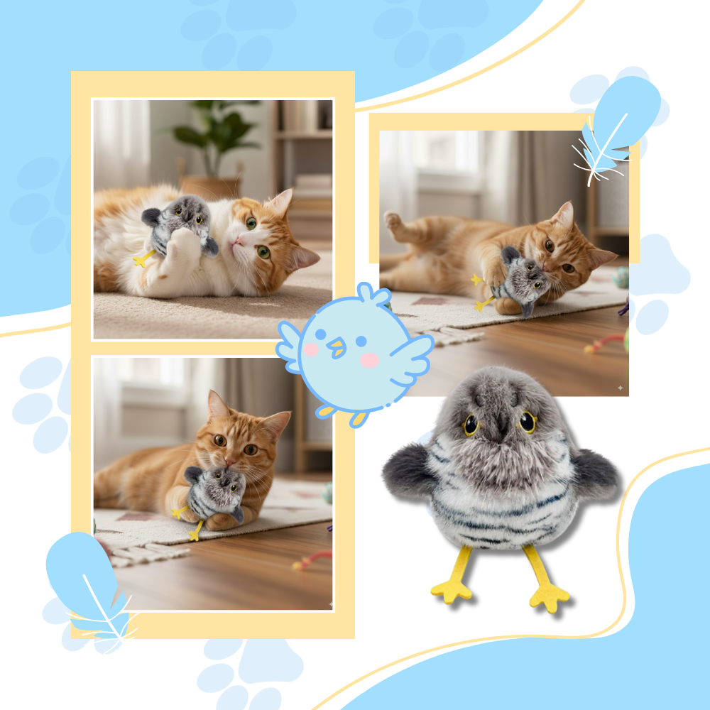 Kedi Gerçekçi Etkileşimli Kuş Oyuncak - Ozerty
