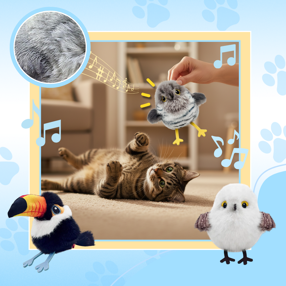 Kedi Gerçekçi Etkileşimli Kuş Oyuncak - Ozerty