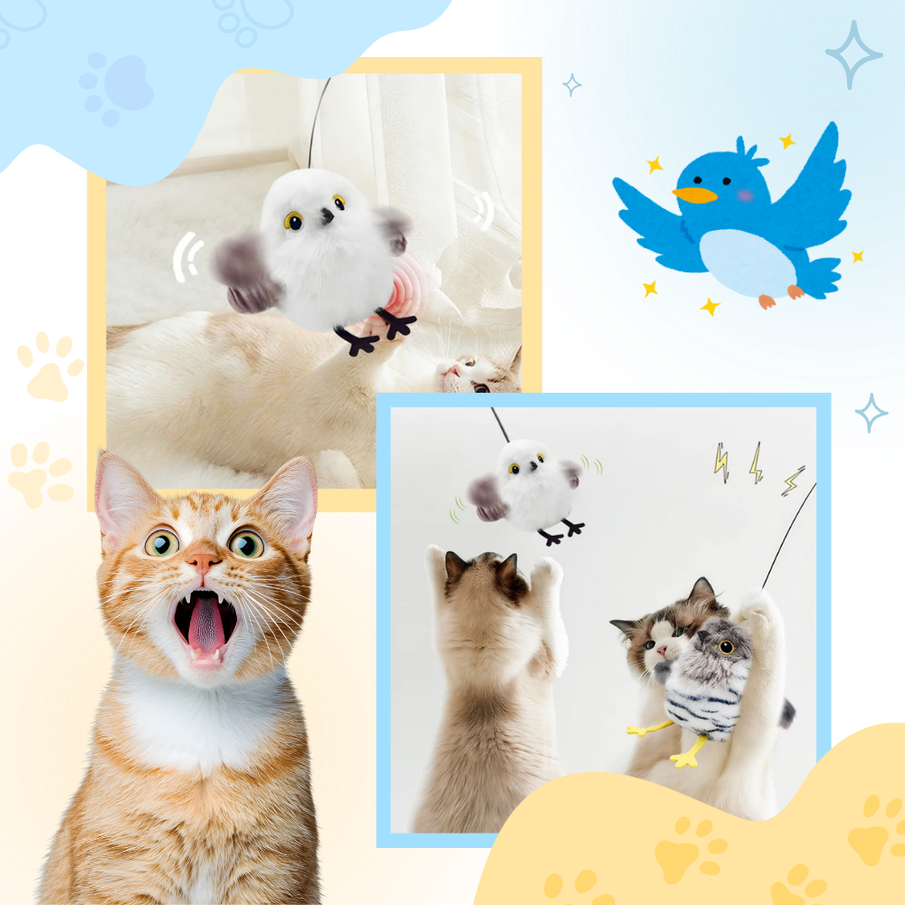 Kedi Gerçekçi Etkileşimli Kuş Oyuncak - Ozerty