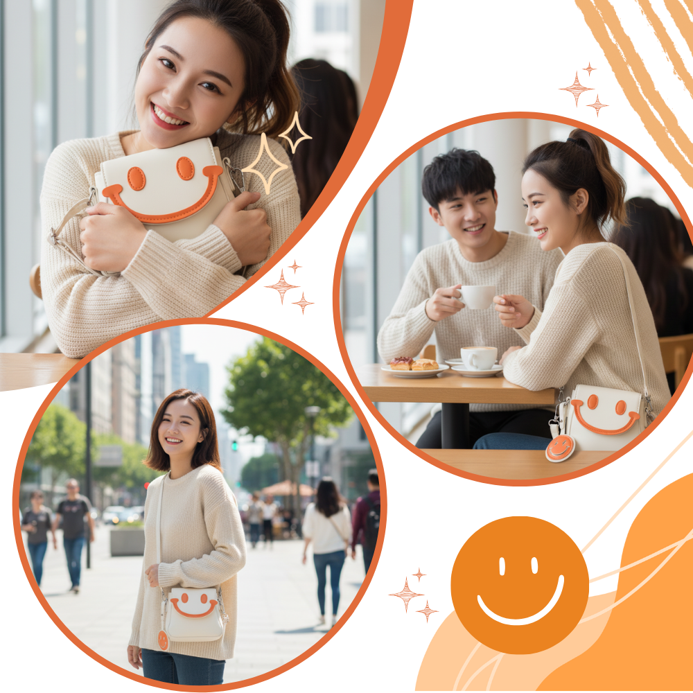 Neşeli Gülümseme Çapraz Askılı Çanta - Ozerty