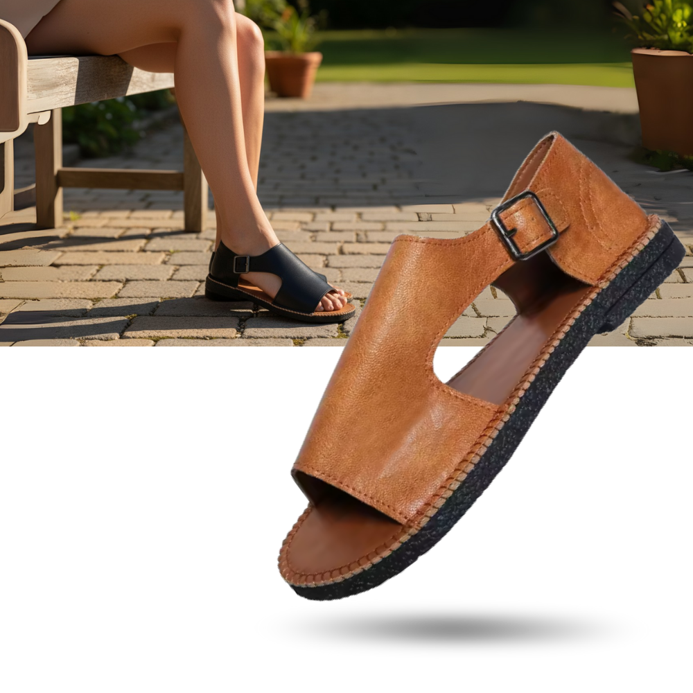 Şık Vintage Ortopedik Sandaletler  - Ozerty