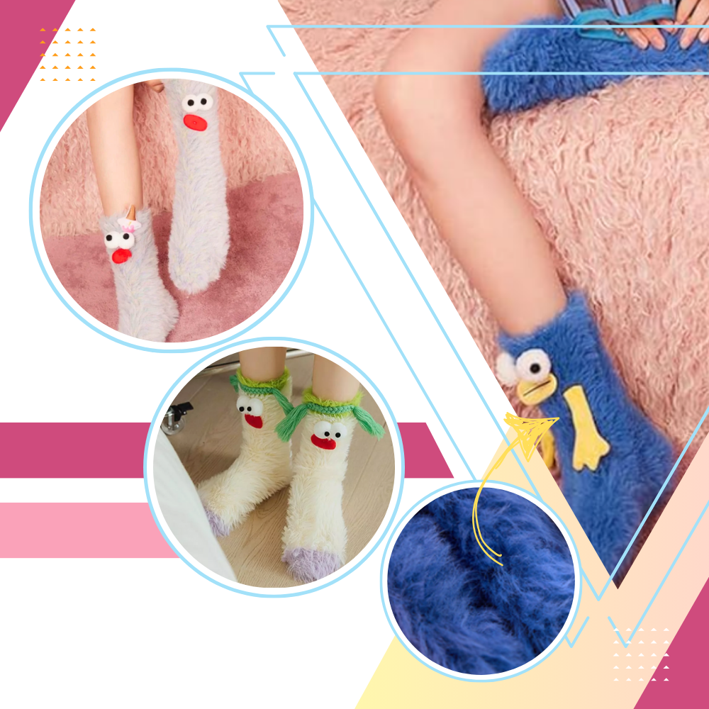 Mercan Kadife Funky Çoraplar - Ozerty