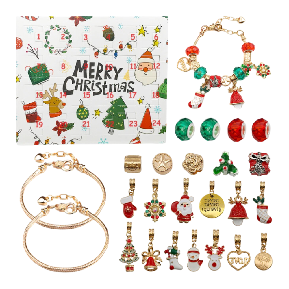 DIY Takı 24 Günlük Geri Sayım Advent Takvimi -Altın - Ozerty