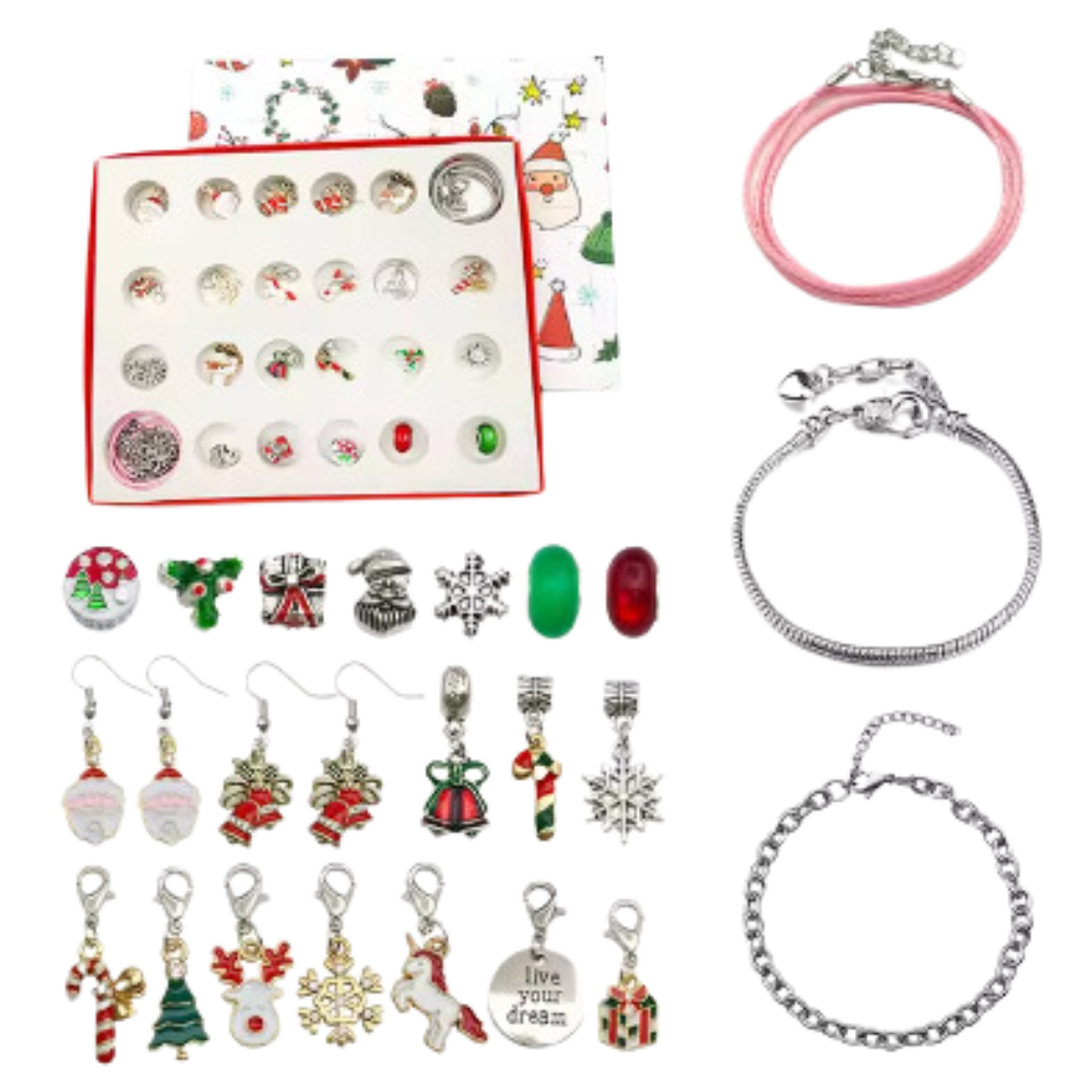 DIY Takı 24 Günlük Geri Sayım Advent Takvimi -Pembe - Ozerty