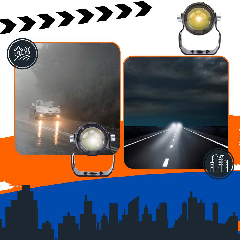 Çift Işıklı Motosiklet Far - Ozerty