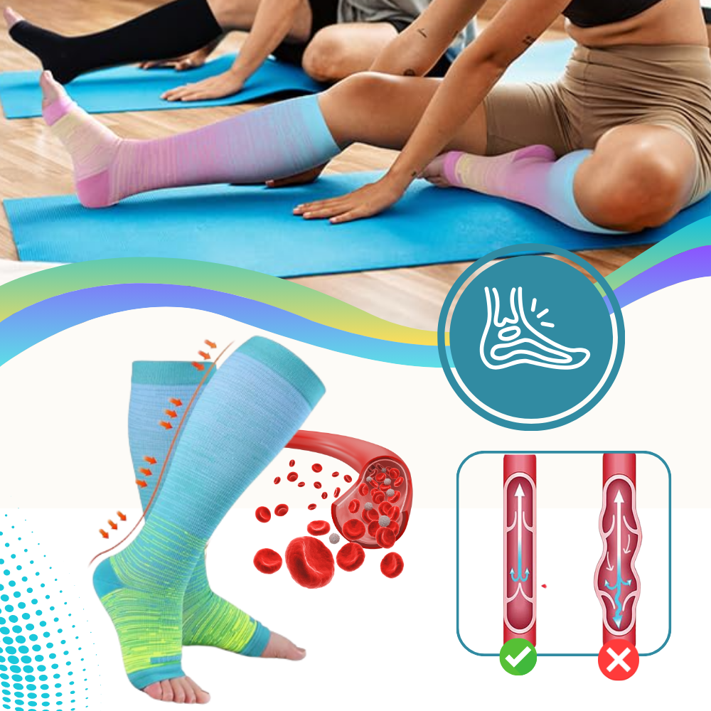 Elastik Açık Burunlu Kompresyon Çorabı - Ozerty