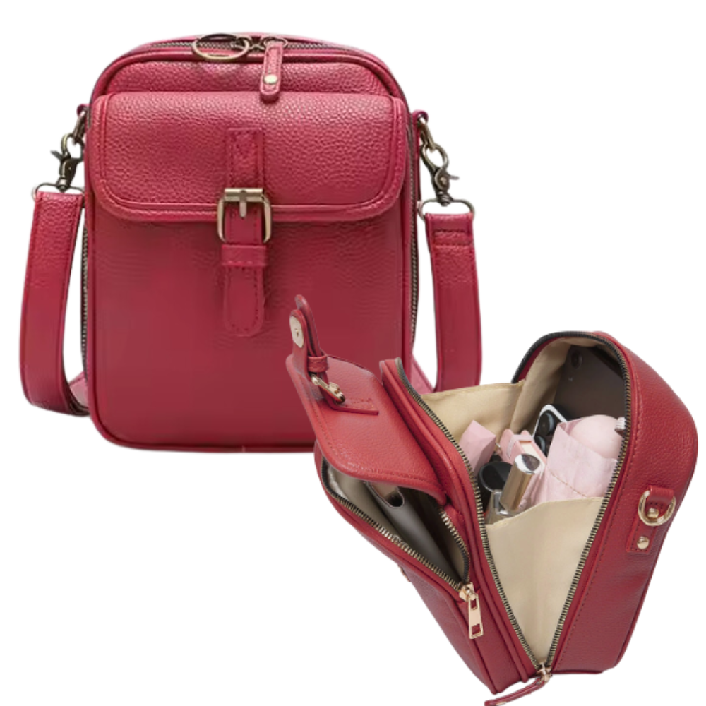 Zarif Çok Yönlü Crossbody Çanta -Kırmızı - Ozerty